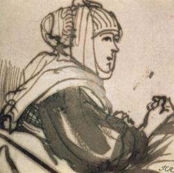 Portrait of Saskia, 1634 (ink and wash on paper) | Obraz na stenu