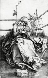 Virgin and Child seated on a grass bench, 1503 (engraving) | Obraz na stenu
