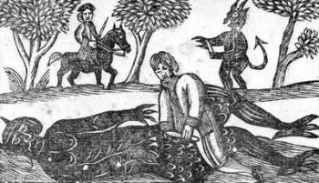 The Gelding of the Devil, an illustration from 'A Book of Roxburghe Ballads' (woodcut) (b/w photo) | Obraz na stenu
