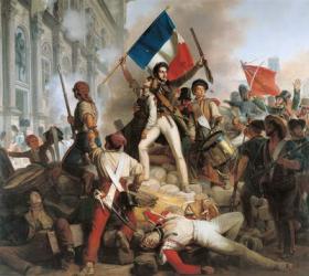 Fighting at the Hotel de Ville, 28th July 1830, 1833 (oil on canvas) | Obraz na stenu
