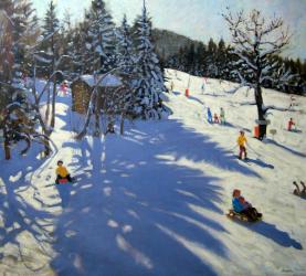 Mountain hut, Morzine (oil on canvas) | Obraz na stenu