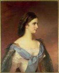 Empress Elizabeth of Bavaria (1837-98) as a young woman (oil on canvas) | Obraz na stenu