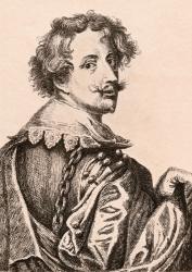 Sir Anthony van Dyck, illustration from '75 Portraits Of Celebrated Painters From Authentic Originals', published in London, 1817 (engraving) | Obraz na stenu