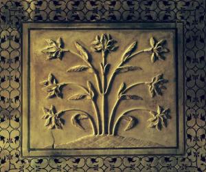 Flowering plant, detail of a panel from the circular gallery, 1631-41 (marble) | Obraz na stenu