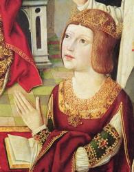 The Virgin of the Catholic Kings, detail of Isabella de Castille (1451-1504) c.1490 (oil on panel) (see 60603 and 3947) | Obraz na stenu