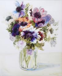 Anemones in a Glass Jug, 2000, (w/c on paper) | Obraz na stenu