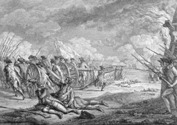 Battle of Lexington, April 19th 1775, from 'Recueil d'Estampes' by Nicholas Ponce, engraved by the artist (engraving) (b&w photo) | Obraz na stenu