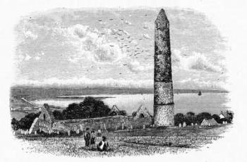 Round Tower and Ruins of St Declan's Church at Ardmore, c.1888 (engraving) | Obraz na stenu