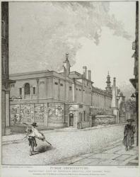 South West View of Bethlem Hospital and London Wall, 1814 (etching) | Obraz na stenu