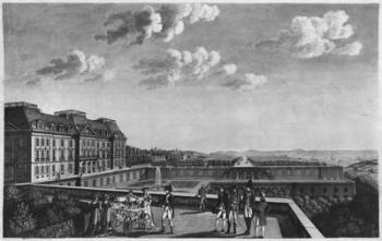 First steps of King of Rome on the terrace of Saint-Cloud, engraved by Dubois (etching) (b/w photo) | Obraz na stenu