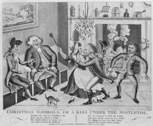 Christmas Gambols, or a Kiss Under the Mistletoe, 1794 (engraving) | Obraz na stenu