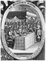 The Royal Banquet (engraving) (b/w photo) | Obraz na stenu