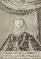Anna Habsburg (1573-98) Queen of Poland, 1596 (engraving) | Obraz na stenu