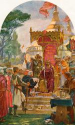 King John granting the Magna Carta at Runnymede, on the bank of the River Thames near Windsor, England, 15 June 1215. From Cassell's History of England, published c.1901 | Obraz na stenu