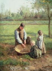 Watching Father Work (oil on canvas) | Obraz na stenu