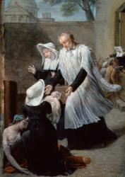 St. Vincent de Paul Helping the Plague-Ridden (oil on canvas) | Obraz na stenu