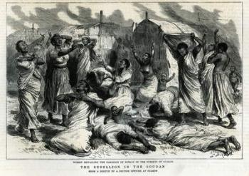 Women bewailing the garrison of Sinkat in the streets of Suakim, The Rebellion in the Soudan, from 'The Graphic', 8th March 1884 (engraving) | Obraz na stenu