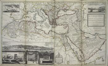 The Turkish Empire in Europe, Asia and Africa, 1736 (hand coloured print) | Obraz na stenu