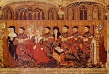 The children of Jean I Jouvenel des Ursins (1360-1431) and his wife, Michelle de Vitry (d.1456), 1445-49 (oil on panel) (detail of 375725) | Obraz na stenu