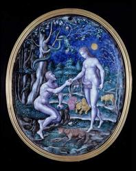 Limoges plaque depicting Adam and Eve, c.1570 (enamel) | Obraz na stenu