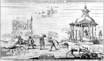 The Temple and Pitt, 1757 (etching) | Obraz na stenu