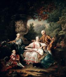 Louis du Bouchet (1645-1716) Marquis de Sourches and his Family, 1750 (oil on canvas) | Obraz na stenu