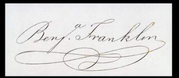 Signature of Benjamin Franklin (pen and ink on paper) | Obraz na stenu