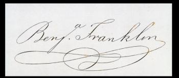 Signature of Benjamin Franklin (pen and ink on paper) | Obraz na stenu