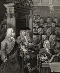 The House of Commons in Sir Robert Walpole's Administration, engraved by R. Page, from 'The Works of William Hogarth', published 1833 (litho) (see 132107) | Obraz na stenu