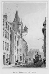 The Canongate Tolbooth, Edinburgh, engraved by Thomas Barber, 1829 (engraving) b/w photo) | Obraz na stenu