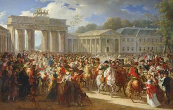 Entry of Napoleon I (1769-1821) into Berlin, 27th October 1806, 1810 (oil on canvas) | Obraz na stenu