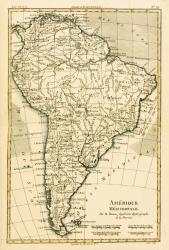 South America, from 'Atlas de Toutes les Parties Connues du Globe Terrestre' by Guillaume Raynal (1713-96) published Geneva, 1780 (coloured engraving) | Obraz na stenu