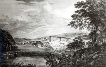A View of Bethlem the Great Moravian Settlement in the province of Pennsylvania from 'Scenographia Americana', 1768 (engraving) (b/w photo) | Obraz na stenu
