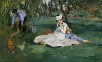 The Monet Family in Their Garden at Argenteuil, 1874 (oil on canvas) | Obraz na stenu