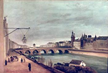 View of the Pont au Change from Quai de Gesvres, Summer 1830 (oil on canvas) | Obraz na stenu