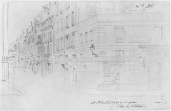 Album of the Siege of Paris, Distribution of British donations, place des Victoires (pen & brown ink wash & pencil on paper) | Obraz na stenu