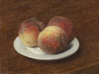 Three Peaches on a Plate, 1868 (oil on paper on canvas) | Obraz na stenu