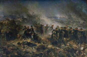 The Gervais Battery at the Siege of Sebastopol, 18th June 1855 (oil on canvas) | Obraz na stenu