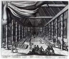 The Royal Banquet, illustration from 'Atlas Chinensis' by Arnoldus Montanus, 1671 (engraving) | Obraz na stenu