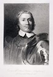 Oliver Cromwell (1599-1658), Lord Protector of England, Scotland and Ireland (engraving) (see also 38815) | Obraz na stenu