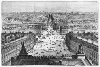 Improvements to Paris, opening of Avenue Napoleon after the building of the Butte des Moulins, 1877 (engraving) (b/w photo) | Obraz na stenu