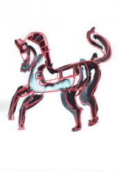 Horse I, 2016, (oil pastel & fabric dye on paper) | Obraz na stenu