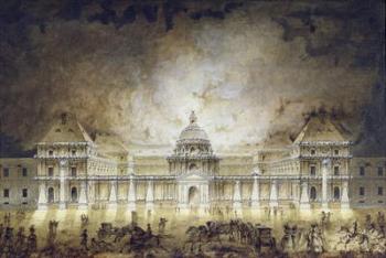 The Luxembourg Palace Illuminated for the Fete du Roi in 1780 (pen & ink and bistre on paper) | Obraz na stenu