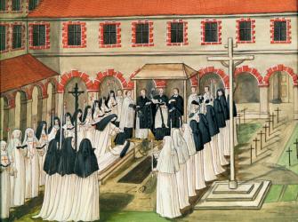 The Burial of a Nun, from 'l'Abbaye de Port-Royal', c.1710 (gouache on paper) | Obraz na stenu