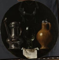 Emblematic Still Life with Flagon, Glass, Jug and Bridle, 1614 (oil on panel) | Obraz na stenu