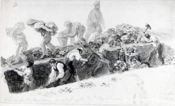Digging a hole for the foundations of the Royal College of Surgeons, 1834 (w/c on paper) | Obraz na stenu
