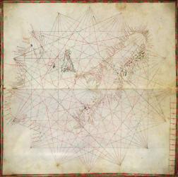 Map of the Adriatic Sea (ink on parchment) | Obraz na stenu