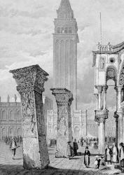 St. Mark's Square, Venice, engraved by Edward John Roberts (engraving) | Obraz na stenu