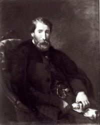 Portrait of Alfred Bruyas (1821-77) (oil on canvas) (b/w photo) | Obraz na stenu