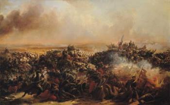 The Battle of Sebastopol, central section of triptych, after 1855 (oil on canvas) (see also 70336 & 70338) | Obraz na stenu